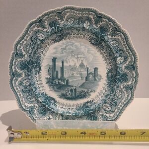 Acropolis Green Transfer‎ Pottery Small Plate 6 1/2"